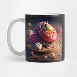 Valentines themed colorful array of macarons. Mug